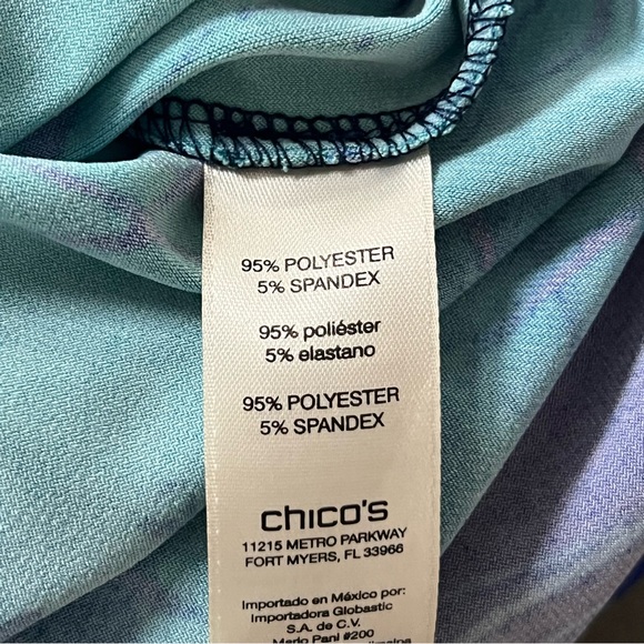Easywear By Chico’s Blue Floral Ombré Asymmetrical Hem‎ Tunic Women’s Large 2 - Picture 6 of 8